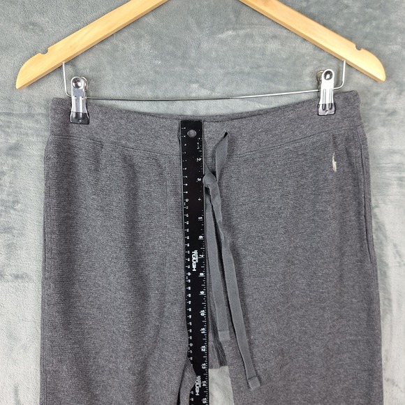 Polo Ralph Lauren Pants Large Gray Thermal Waffle Pajama Lounge Jogger Sleepwear - Picture 5 of 8